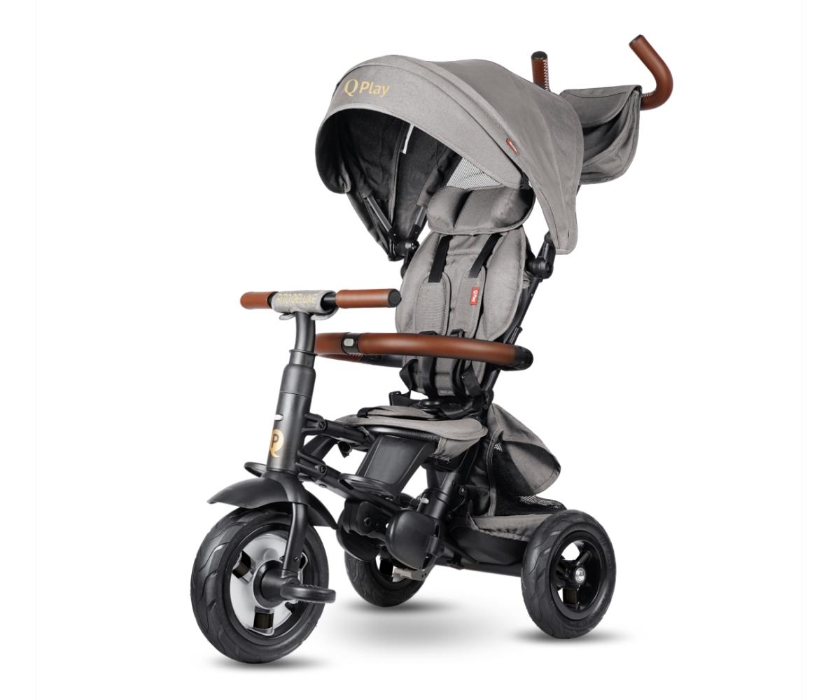 Tricycle Qplay Rito Deluxe Caoutchouc Gris