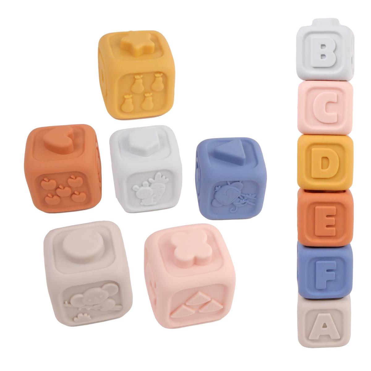 Coffret de 6 Cubes a empiler en silicone