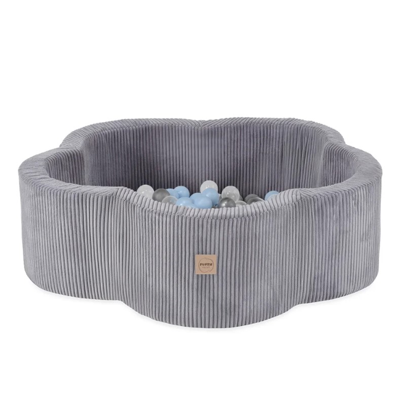 Piscine à fleurs 95x30 en velours 200 balles argent nacré bleu clair