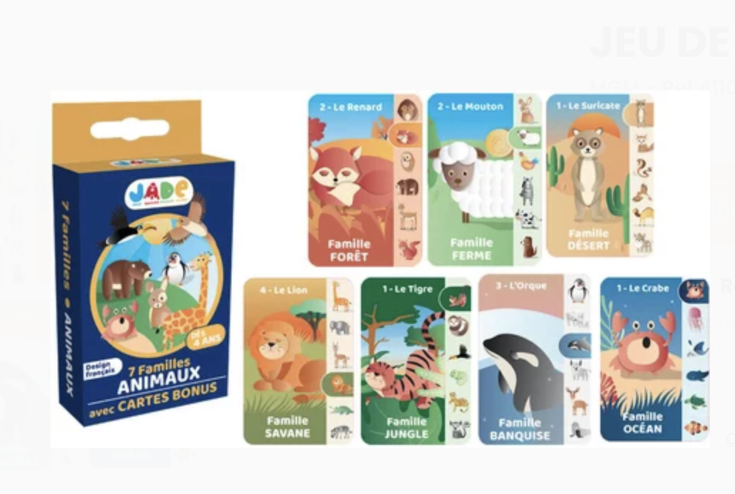 Jeu de 7 familles - Les Animaux - MGM