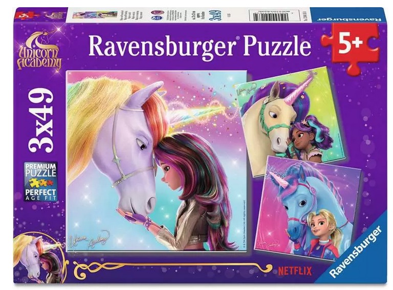 Puzzle 3x49 pieces - Magie et amitie Unicorn Academy
