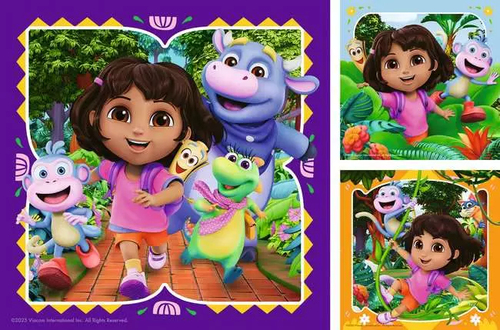 Puzzle 3x49 pieces - Pret pour l'exploration / Dora