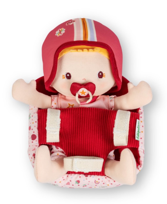 Poupee Lena et siege velo - Poupee en tissu