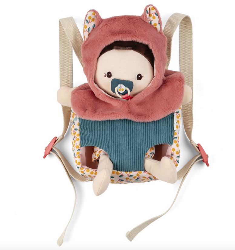 Poupee Jeanne et porte bebe - Poupee en tissu