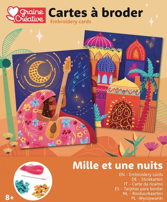 Cartes a broder - les milles et une nuits