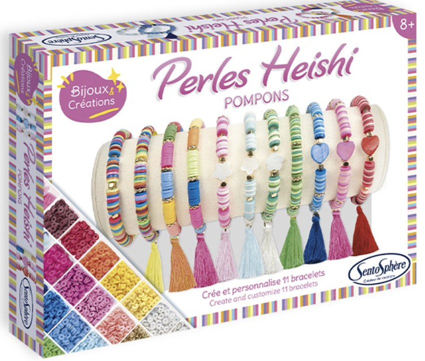 Coffret creatif - Perles Heishi pompons - Sentosphere