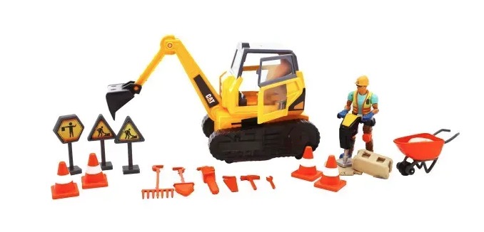 CAT Workforce Excavatrice et Figurine - 18cm