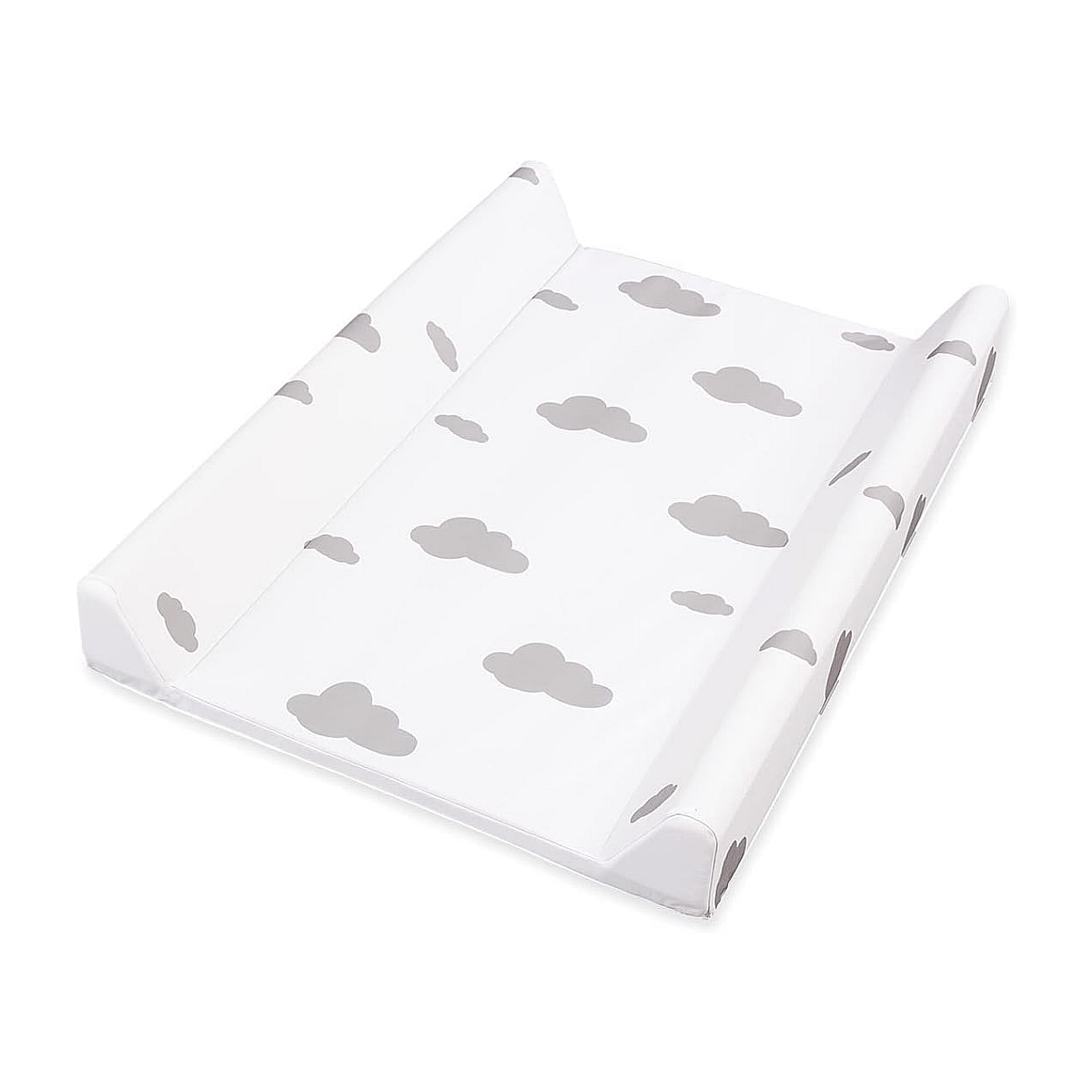 Matelas à langer motifs nuages gris