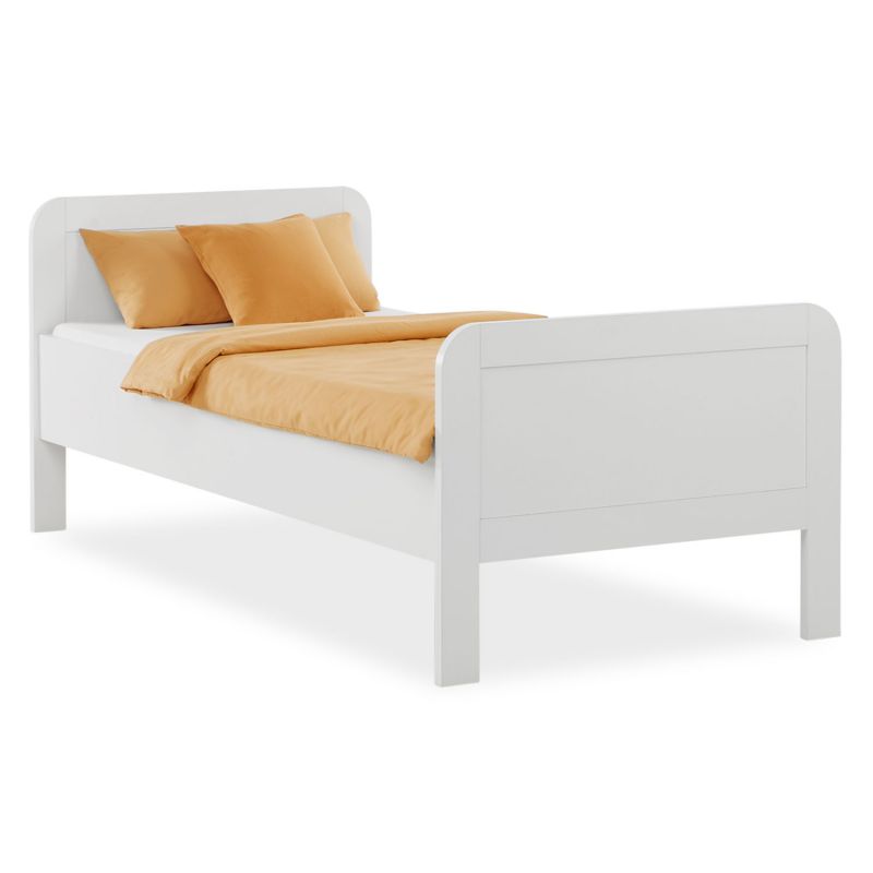 Lit Confort 90x200 cm Blanc avec sommier