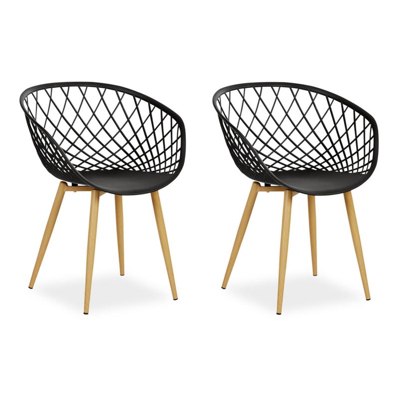 Chaise de jardin avec accoudoirs Noir Plastique