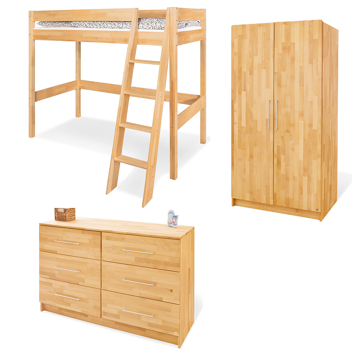 Chambre d'adolescent Natura extra large 3 pièces