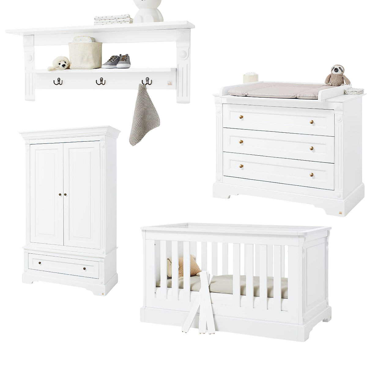 Chambre d'enfant Emilia large étagère murale 4 pièces