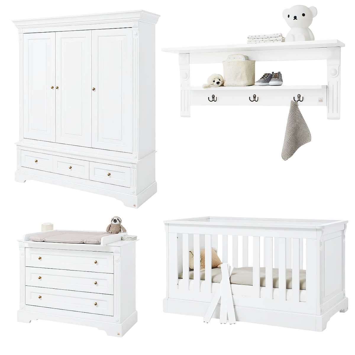 Chambre d'enfant Emilia large étagère murale 4 pièces