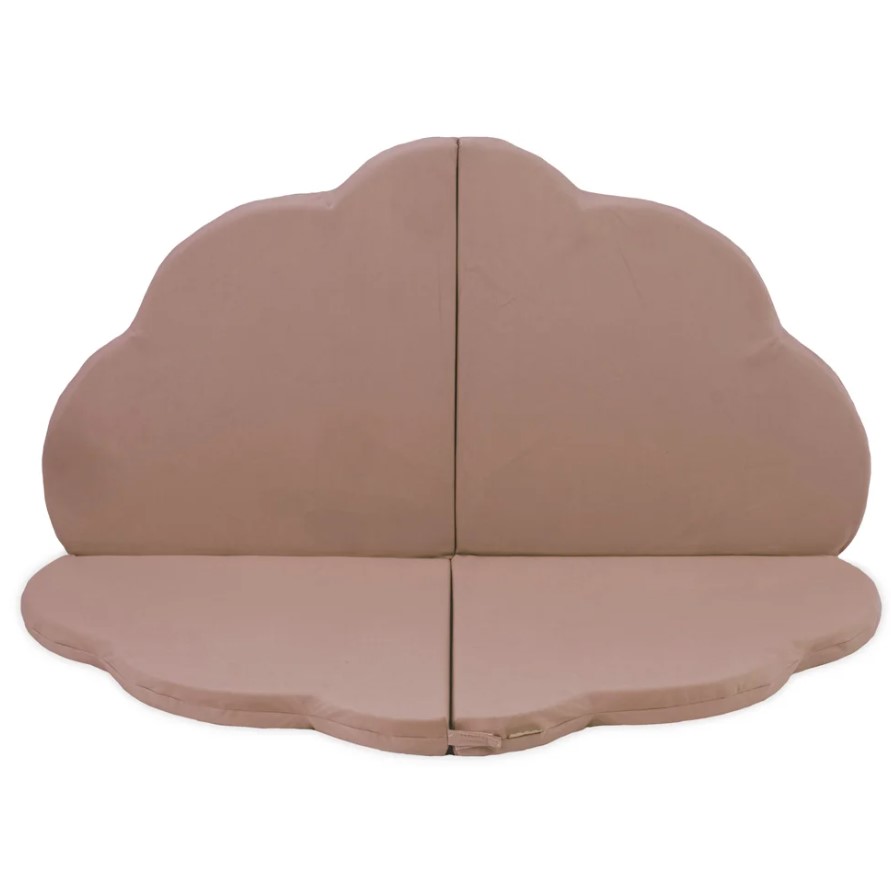 Tapis 120x120x5 cm velours fleuri beige