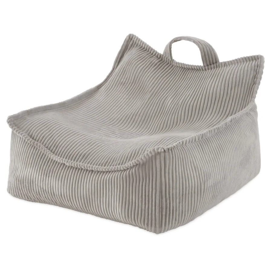 Fauteuil carré Poufy 77x67x50 velours côtelé beige