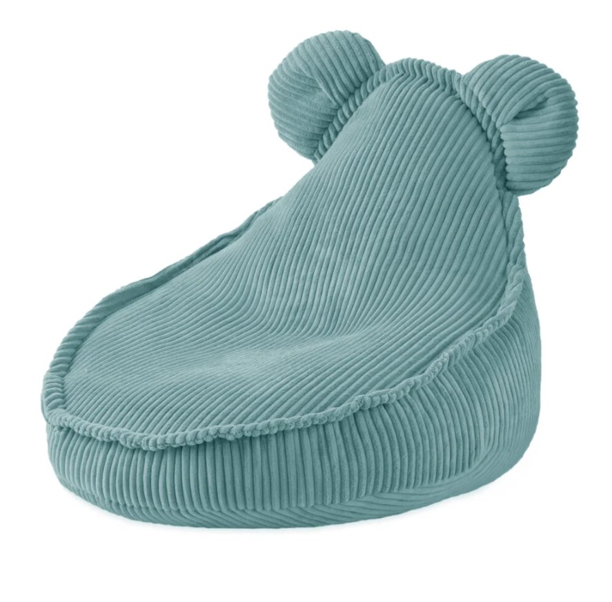 Fauteuil Huggy Bear 68x45 velours côtelé bleu