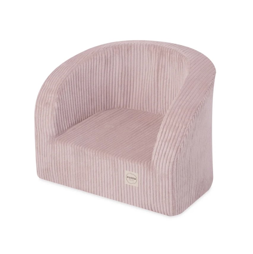 Fauteuil en velours côtelé rose