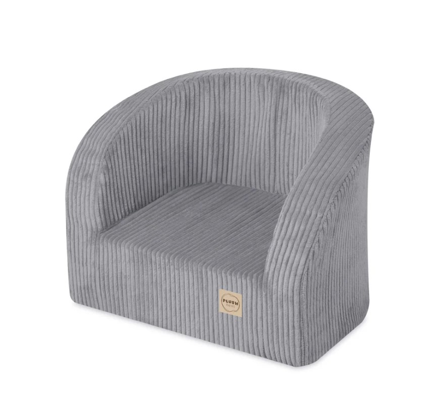 Siège en velours côtelé gris
