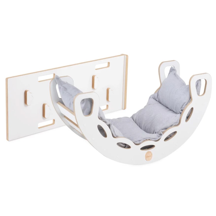 Petit Rocker 4-en-1 + mur/toboggan gris