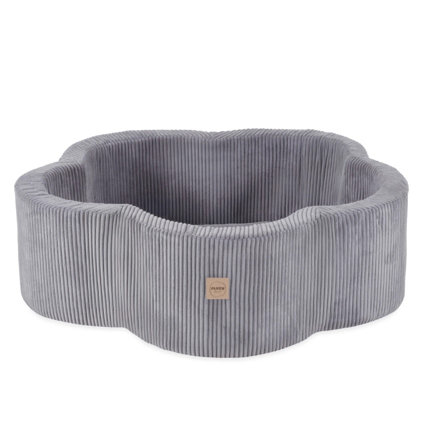 Piscine sèche 95x30 velours côtelé gris