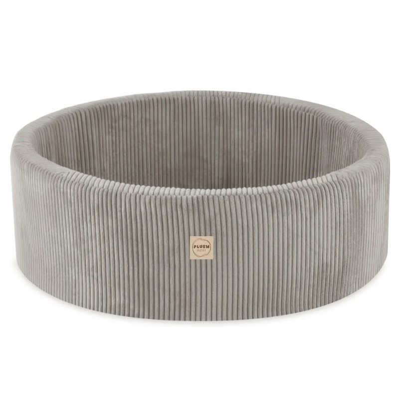 Piscine ronde 90x30 cm velours côtelé beige