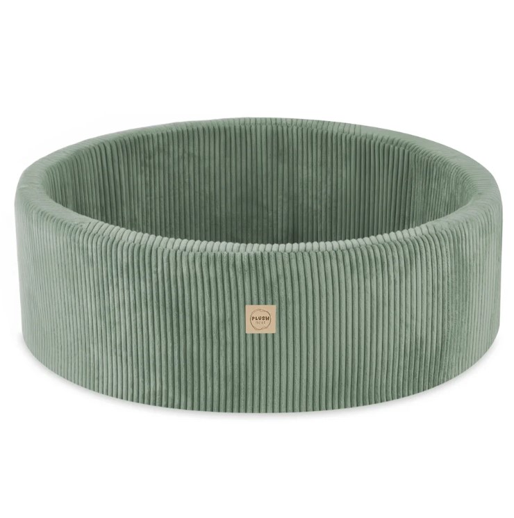 Piscine ronde 90x30 cm velours côtelé vert