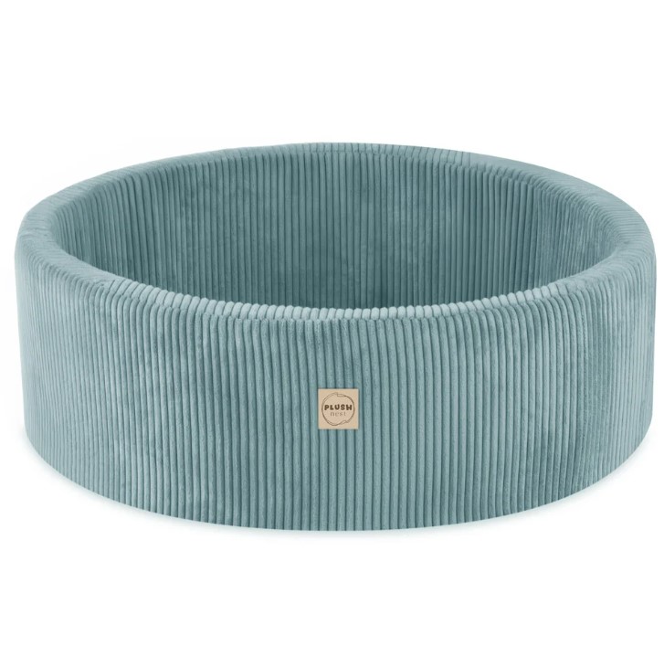 Piscine ronde 90x30 cm velours côtelé bleu