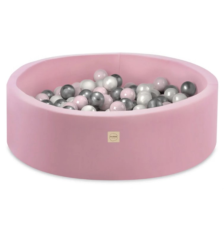 Piscine à balles 90x30 coton rose 200 balles rose