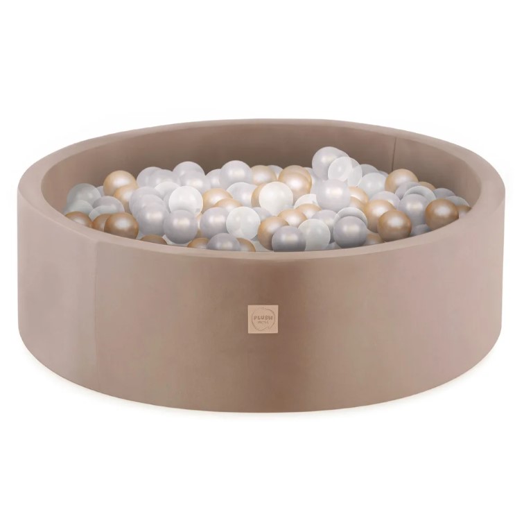 Piscine à balles 90x30 velours or 200 balles