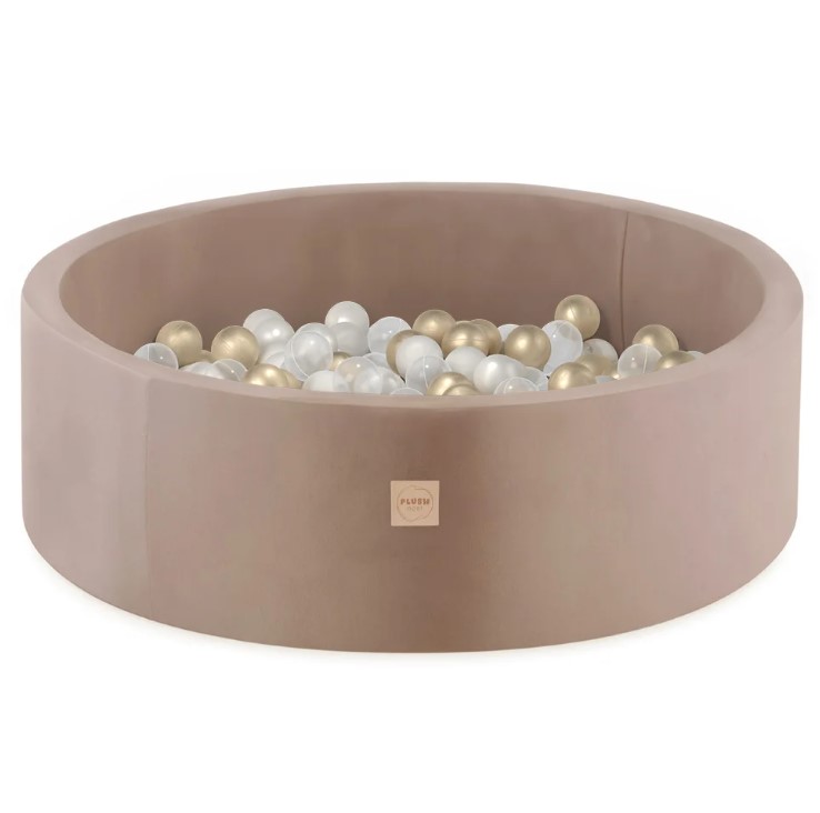 Piscine 90x30 velours + 200 balles beige