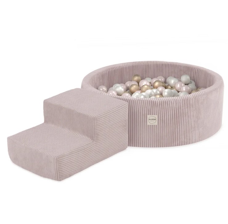 Piscine + tremplin + 200 balles rose