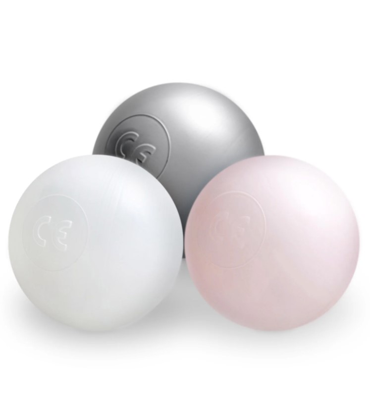 200 balles de piscine 6 cm argent/rose