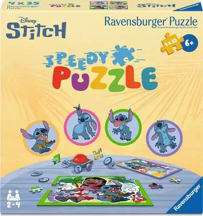 Stitch - Speedy puzzle 4x 35 pieces
