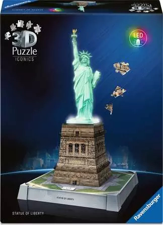 Puzzle 3D batiments Statue de la Liberte illuminee - 108 pieces