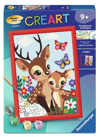 Peinture par numero enfant des 9 ans - CreArt Kids - 18x24cm - Bambi bebe