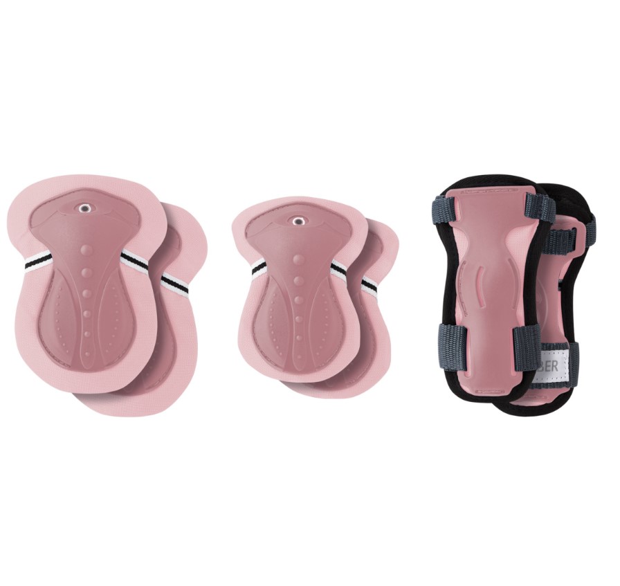 Set 3 Protections Junior XS (6-10 ans) Rose Pastel 25-50kg