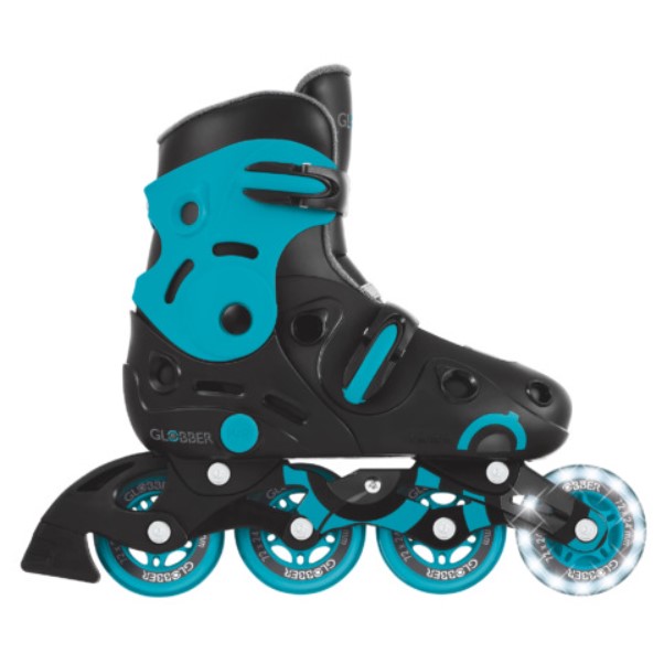 Patins à Roulettes GO-SKATE - T. 34-37 - Noir/Aqua Bleu