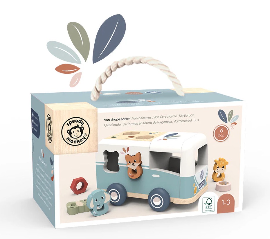 Boite a forme en bois - van bleu