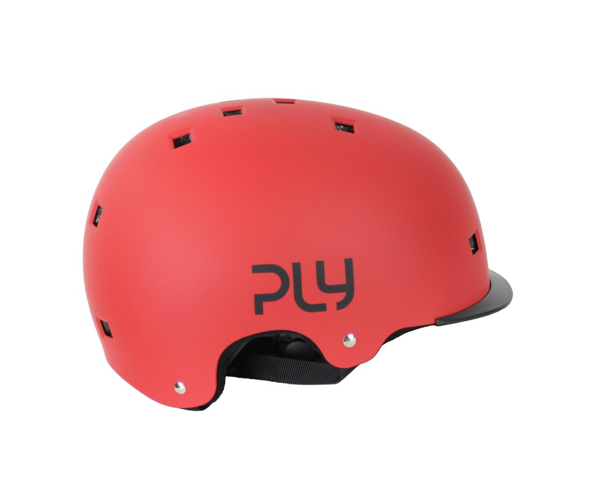 Casque vélo ply by Roces plain rouge 48-54cm