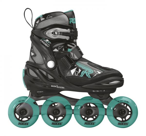 Roller JR Roces moody girl tif noir-aqua T36-40