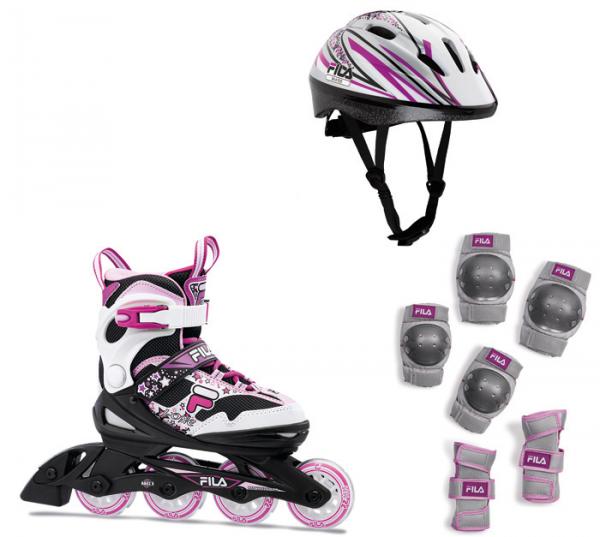 Pack Fila jr j-one girl noir/blanc/magenta T28-32 + tripack + casque