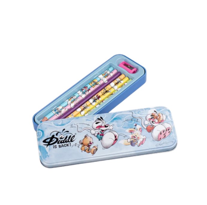 Plumier métal 6 crayons de couleurs Diddl