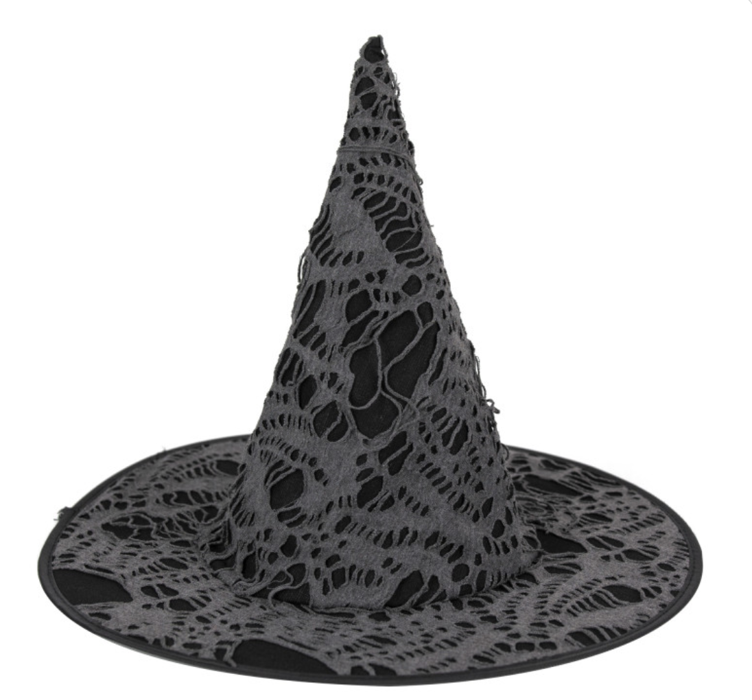 Chapeau de sorciere avec toile d'araignee