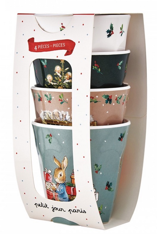 Set De 4 Gobelets Pierre Lapin Noel
