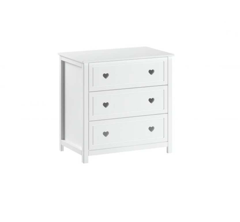 Commode AMORI 3 tiroirs blanc - Design épuré