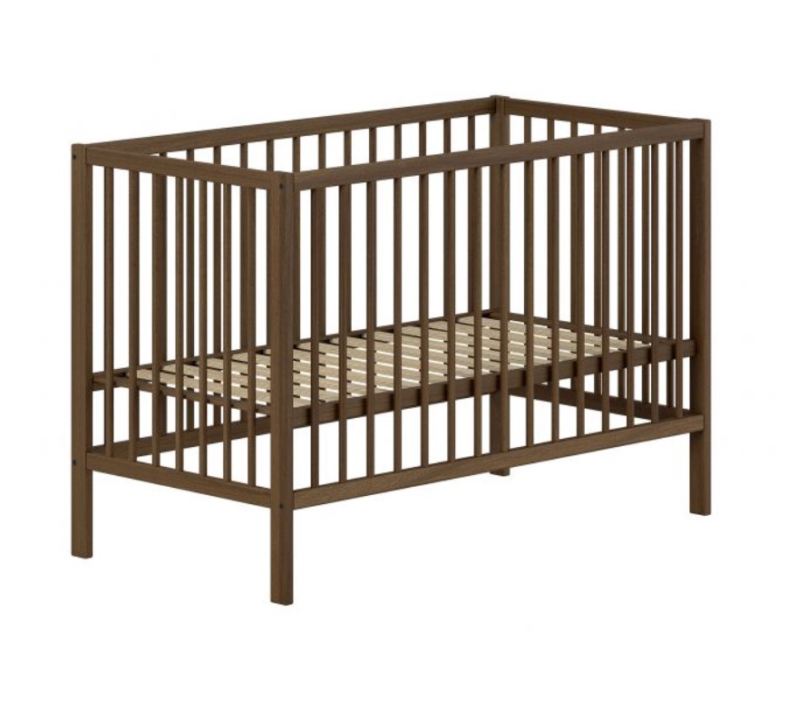 Lit bébé DINO 60x120 noyer - Sécurité et charme