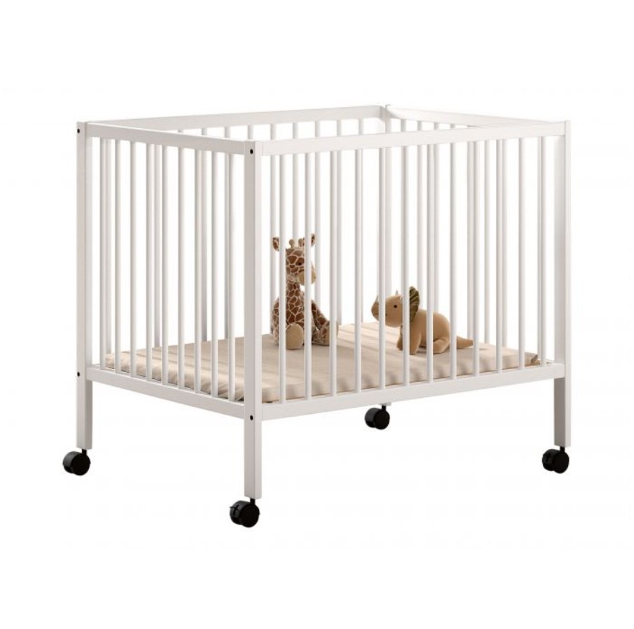 Parc bébé DINO 95x75 blanc - Réglable et mobile