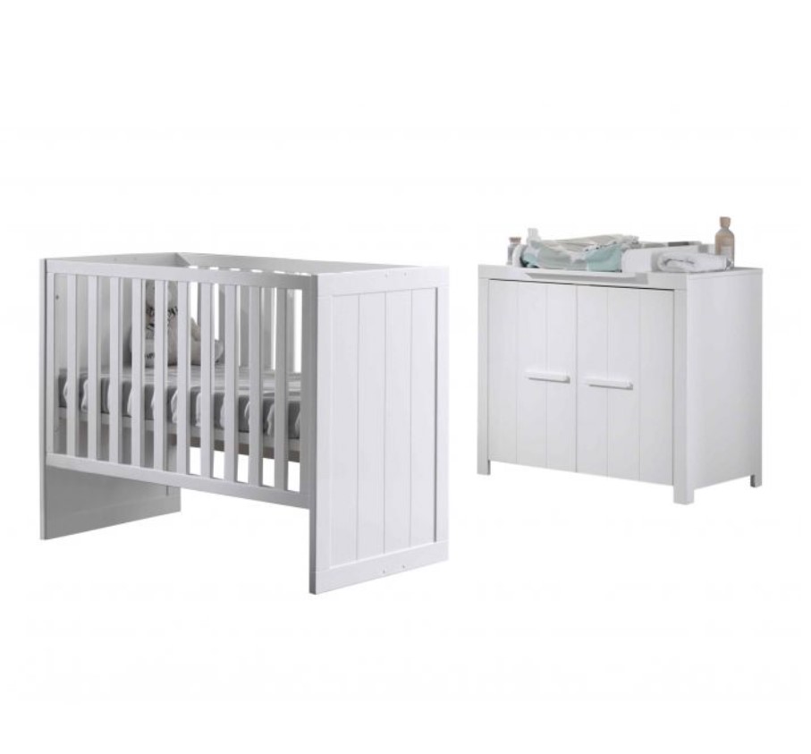 Ensemble ERIK - Lit bébé, commode et table à langer