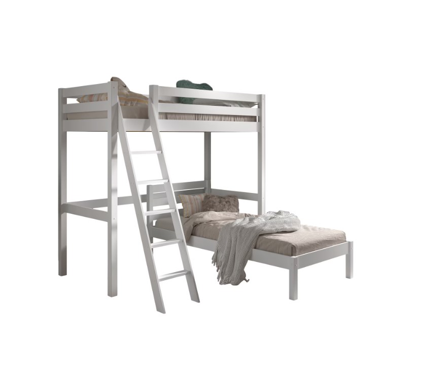 PINO blanc mezzanine 90x200 + lit simple