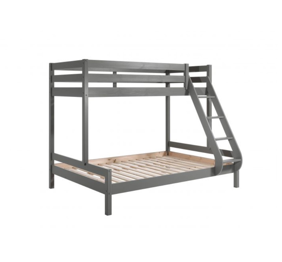 Lit famille PINO gris 140x200 + 90x200